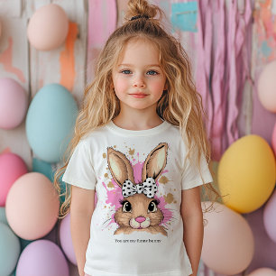 Niedlicher Coquette Bow Bunny Girl Benutzerdefinie Kleinkind T-shirt