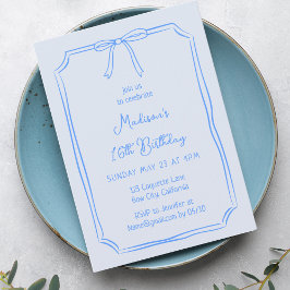 Niedlicher Coquette Hand Draw Whimsical Geburtstag Einladung