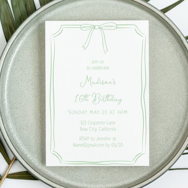 Niedlicher Coquette Hand Draw Whimsical Geburtstag Einladung (Von Creator hochgeladen)