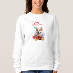 Niedlicher Corgi Dog Yappy Weihnachten Sweatshirt