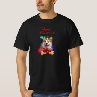 Niedlicher Corgi Dog Yappy Weihnachten T-Shirt