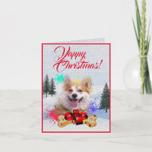 Niedlicher Corgi Dog Yappy Xmas Card Karte