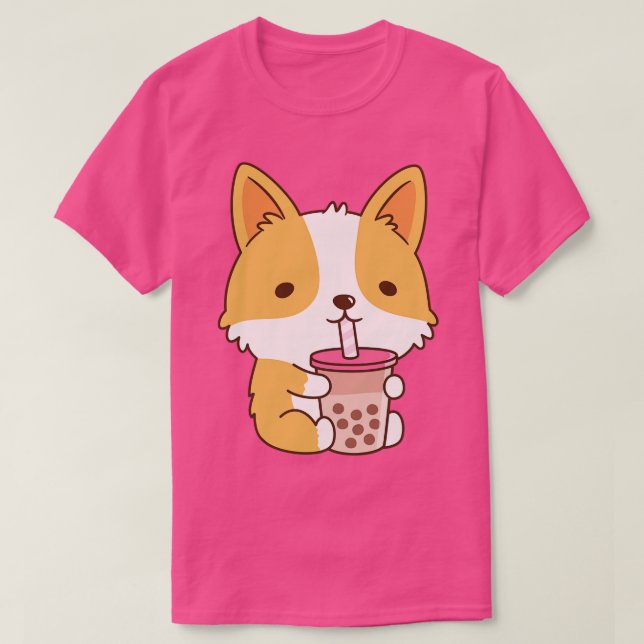 Niedlicher Corgi Drinking Bubble Tee (Design vorne)
