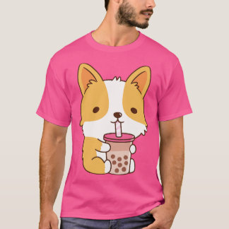 Niedlicher Corgi Drinking Bubble Tee