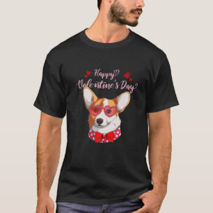 Niedlicher Corgi Happy Valentines Day Hunde Lover  T-Shirt