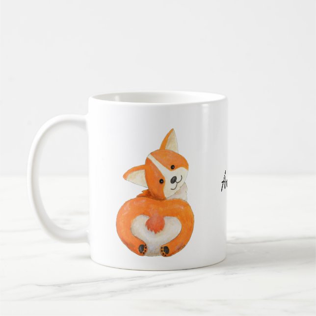 Niedlicher Corgi Hintern, Korgi Liebhaber Geschenk Kaffeetasse (Links)