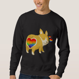 Niedlicher Corgi Hintern Lgbt Gay Rainbow Flag Her Sweatshirt