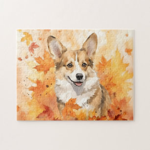 Niedlicher Corgi Hund/Herbst/Herbst Puzzle