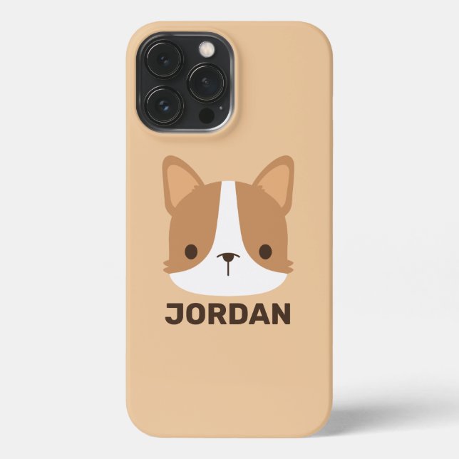 Niedlicher Corgi Hund mit Personalisiertem Namen iPhone Hülle (Rückseite)