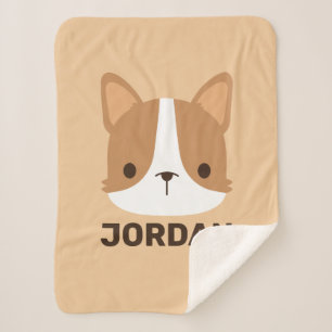 Niedlicher Corgi Hund mit Personalisiertem Namen Sherpadecke