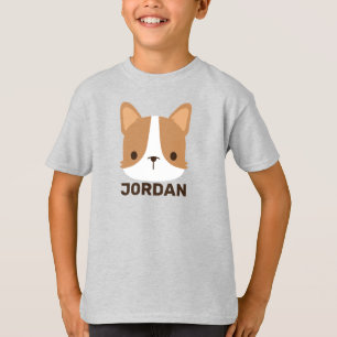 Niedlicher Corgi Hund mit Personalisiertem Namen T-Shirt