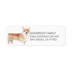 Niedlicher Corgi-HundeRücksendeadresse-Aufkleber