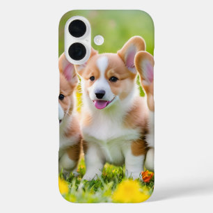 Niedlicher Corgi im Gras iPhone 16 Hülle
