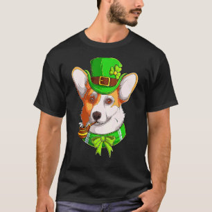 Niedlicher Corgi Irish Pub Kleeblatt Liebhaber St  T-Shirt