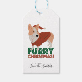 Niedlicher Corgi mit Weihnachtspun: Weihnachten Geschenkanhänger