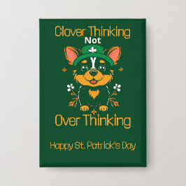 Niedlicher Corgi St. Patrick's Day Button