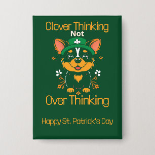 Niedlicher Corgi St. Patrick's Day Button