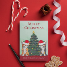 Niedlicher Corgi Weihnachtsbaum Hund in Weihnachts