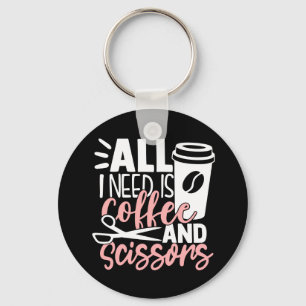 Niedlicher Cosmetologe Coffee Hairsalon Stylist Schlüsselanhänger