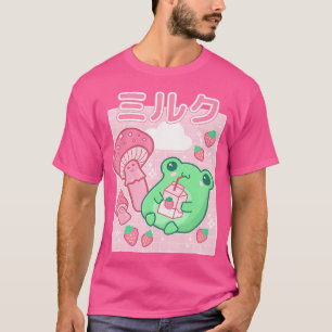 Niedlicher Cotattcore Frog Strawberry 90S Kawaii A T-Shirt