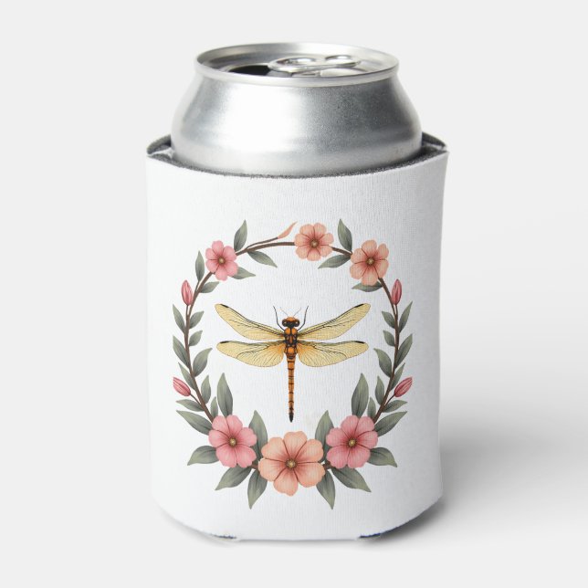 Niedlicher Cotattecore Floral Dragonfly Ästhetisch Dosenkühler (Kanne Vorderseite)