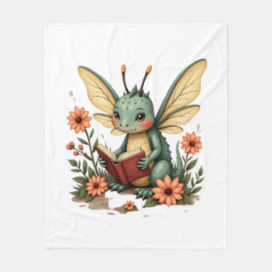 Niedlicher Cotattecore Floral Dragonfly Ästhetisch Fleecedecke