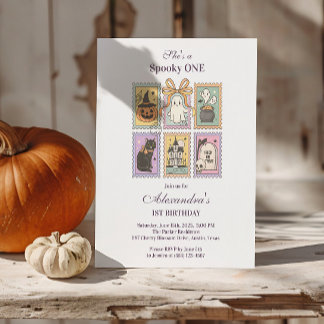 Niedlicher Cotattecore Halloween 1. Geburtstag Einladung