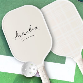 Niedlicher Country Club Kariert Strip Unterschrift Pickleball Schläger