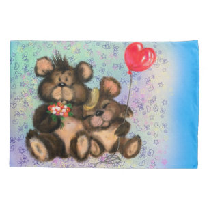 Niedlicher Couple Bear Kissen Case Kissenbezug
