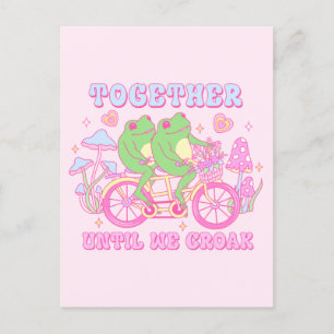 Niedlicher Couple Frog - Zusammen, bis wir Croak h Postkarte