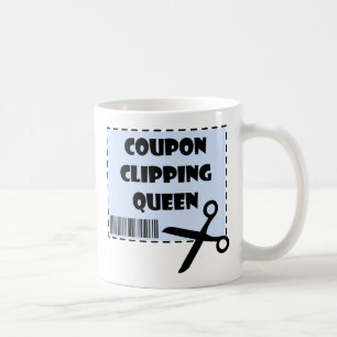 Niedlicher Coupon Clipping Queen Sprichwort Kaffeetasse