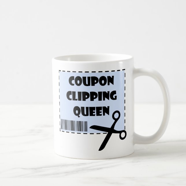 Niedlicher Coupon Clipping Queen Sprichwort Kaffeetasse (Rechts)