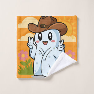 Niedlicher Cowboy-Geist zu Halloween-Fun-Dekoratio Waschlappen