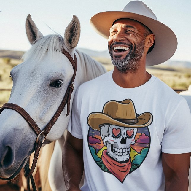 Niedlicher Cowboy-Schädel - Herzaugen T-Shirt (Von Creator hochgeladen)