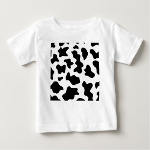niedlicher Cowboy Schwarz-Weiß-Kuh-Druck Baby T-shirt