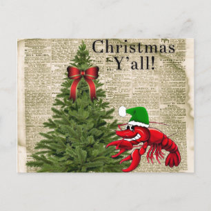 Niedlicher Crawfish Weihnachten ist Weihnachten Postkarte