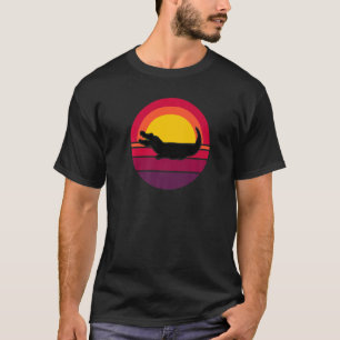 Niedlicher Crocodier Alligator Retro Sunset Lover T-Shirt