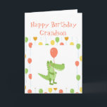 Niedlicher Crocodile Fun Animal Grandson Kindergeb Karte<br><div class="desc">Niedlicher Crocodile Fun Animal Children Kindergeburtstag für Ihren Enkel für den Fan von Tier,  Natur oder Wildnis. Geschlechtsneutrales süße Tier. Crocodile Fun Animal com</div>