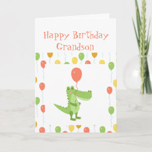 Niedlicher Crocodile Fun Animal Grandson Kindergeb Karte