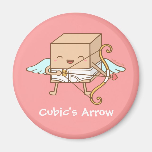 Niedlicher Cubic Cupid Arrow Valentinstag Funny Pu Magnet (Vorne)