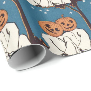 Niedlicher Cuddle Pumpkin Jack O' Lantern Ghost Geschenkpapier