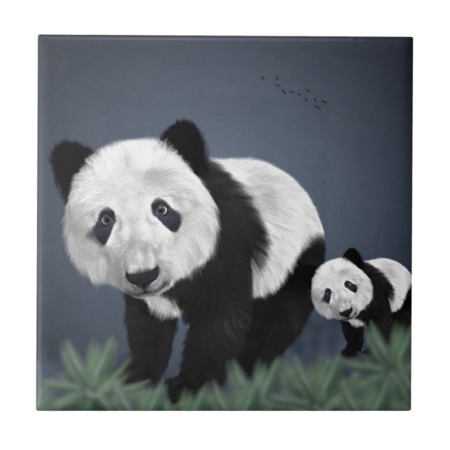 niedlicher cuddly tierischer Schwarz-weißer Bonbon Fliese (Vorderseite)