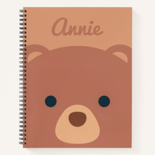 Niedlicher Cudly Brown Bear Individuelle Name No Notizbuch