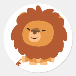 Niedlicher Cudly Cartoon Lion Sticker