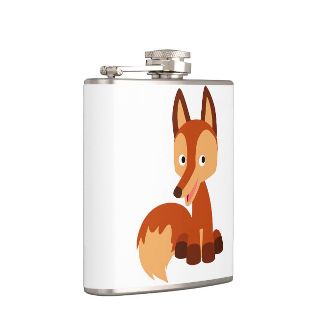 Niedlicher Cunning Cartoon Fox Hip Flask Flachmann (Rechts)