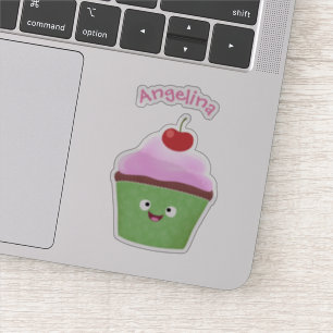 Niedlicher Cupcake Cartoon Aufkleber