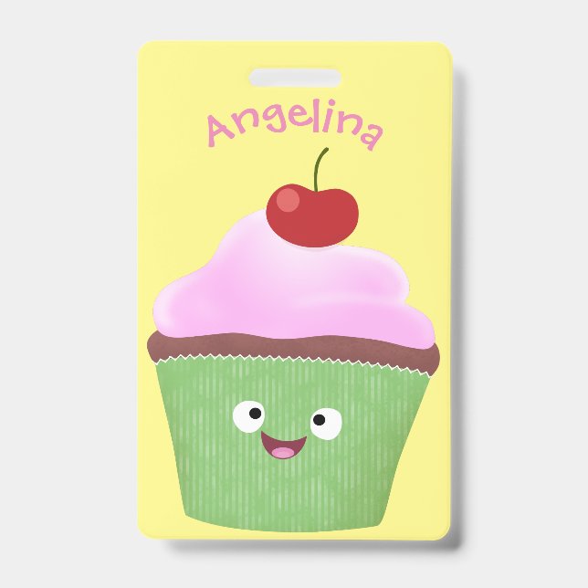 Niedlicher Cupcake Cartoon Ausweis (Vorderseite)
