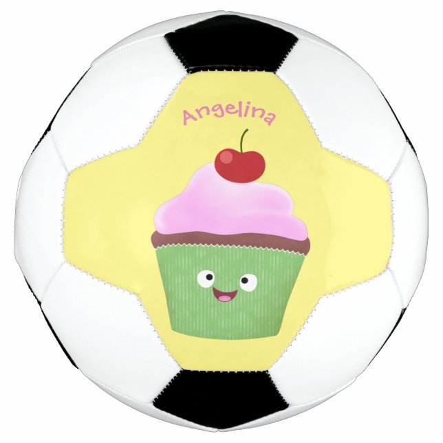 Niedlicher Cupcake Cartoon Fußball (Vorderseite)