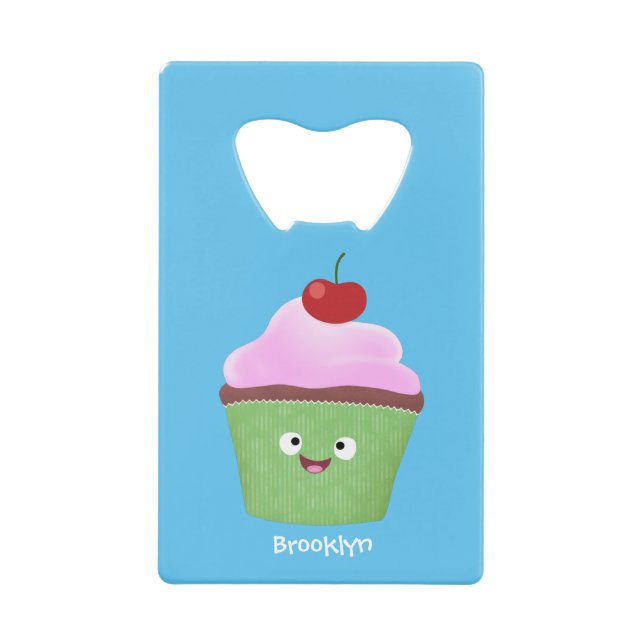 Niedlicher Cupcake Cartoon Geldbeutel Flaschenöffner (Vorderseite)