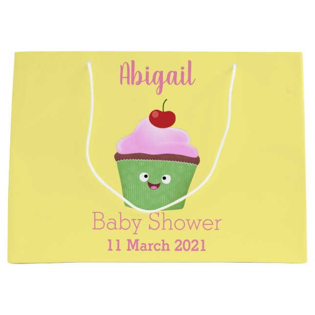 Niedlicher Cupcake Cartoon Große Geschenktüte (Vorderseite)